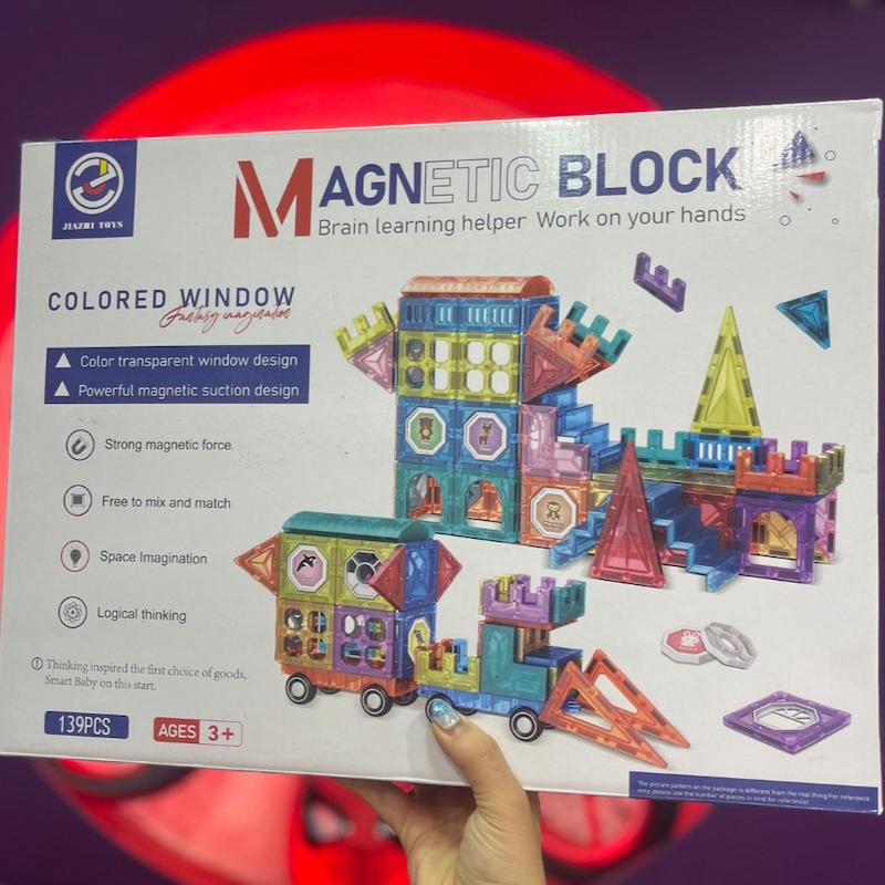 مگنت تایل ۱۳۹ تکه مدل Colored Window | بلوک مغناطیسی 