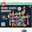 مگنت تایل چراغ‌دار ۱۰۵ تکه مدل HD109A | ست بزرگ Magnetic Blocks با مسیر لوله‌ای و توپ LED 🌈🧩
