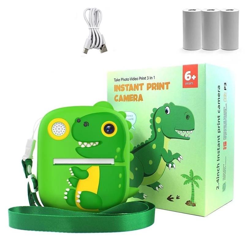 دوربین چاپ فوری کودک طرح دایناسور | Instant Print Camera