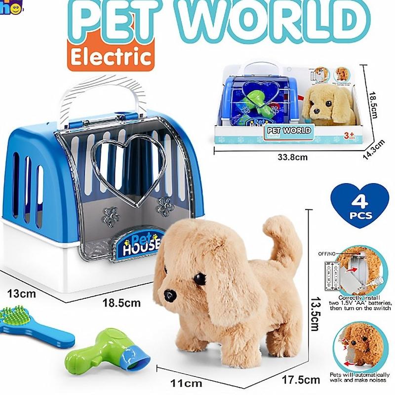 سگ رباتی موزیکال و متحرک مدل PET WORLD با باکس حمل کد699/68