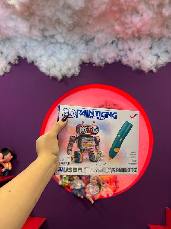 قلم سه بعدی جادویی مدل شارژی همراه با صفحه نقاشیطراحی سه بعدی شارژی کد 3D PAINTING NAB004