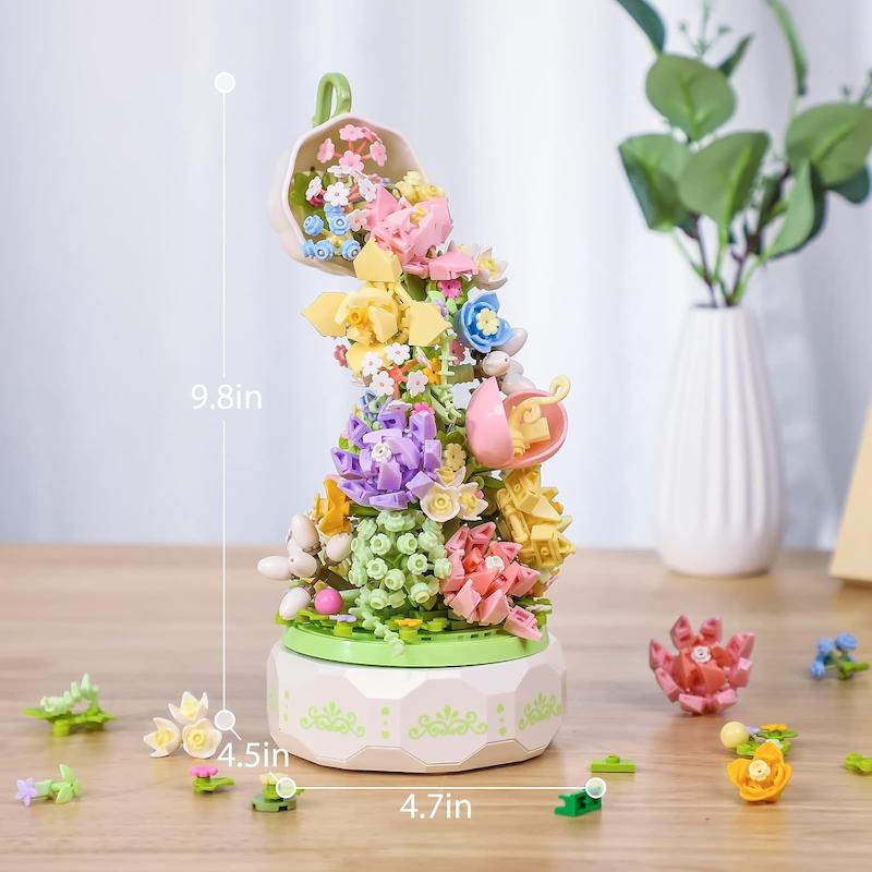 لگو  موزیکال گل و فنجان QLT مدل 611050 Botanical Collection چراغ‌دار و چرخان – 575 قطعه