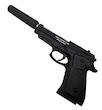 تفنگ بازی ناب سل مدل کلت خشاب خور C19 کد AIRSOFT GUN C19 مناسب برای نوجوانان به همراه صدا خفه کن