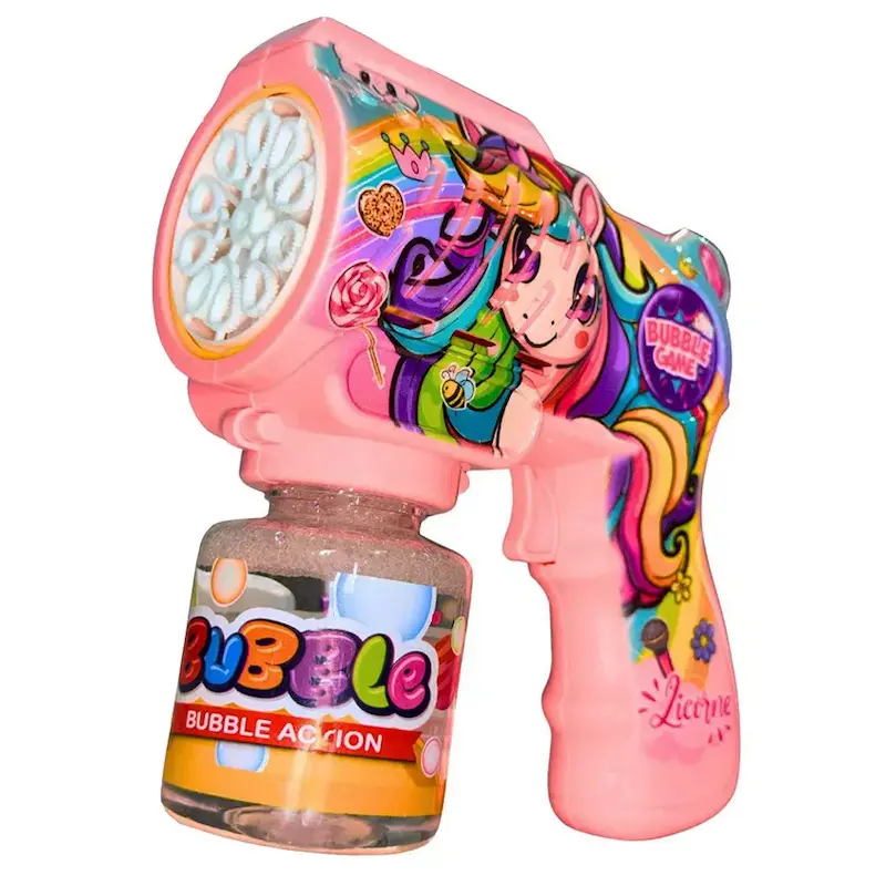 تفنگ حباب‌ساز یونیکورن 10 سوراخه مدل Bubble Gun کد 2038