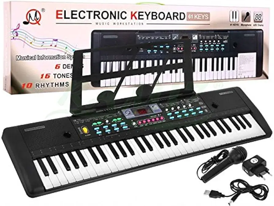 اسباب بازی کیبورد الکتریکی 61 کلید مدل Electronic Keyboard 61 Piano Key 6161UFB