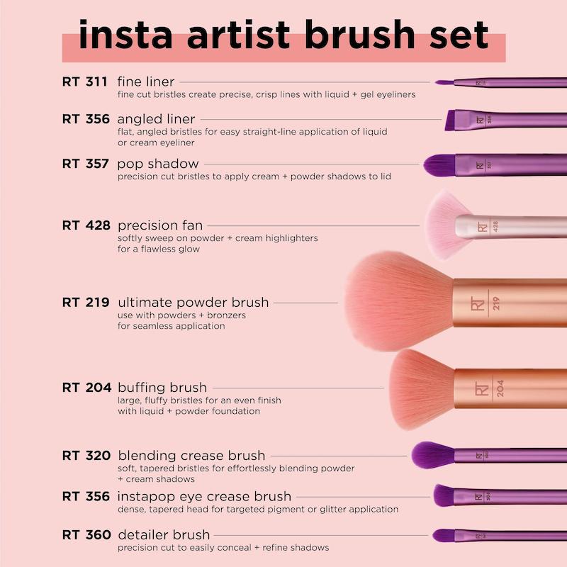ست براش ریل تکنیک 9تکه مدل insta artist🍰