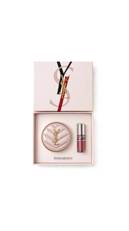 پک هدیه کوشن و لیپ گلاس ایوسن لورن ysl🎀🩰