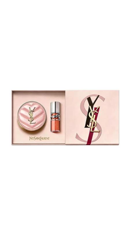 پک هدیه کوشن و لیپ گلاس ایوسن لورن ysl🎀🩰