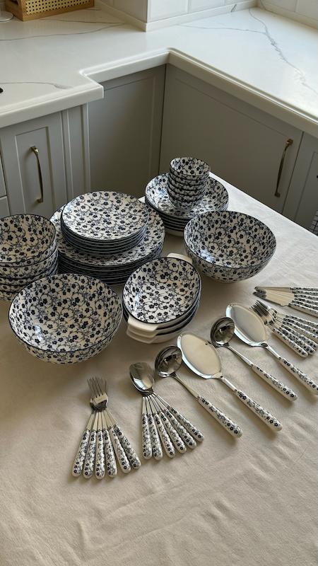 سرویس ۶ نفره ۵۷ پارچه دنی هوم گل آبی