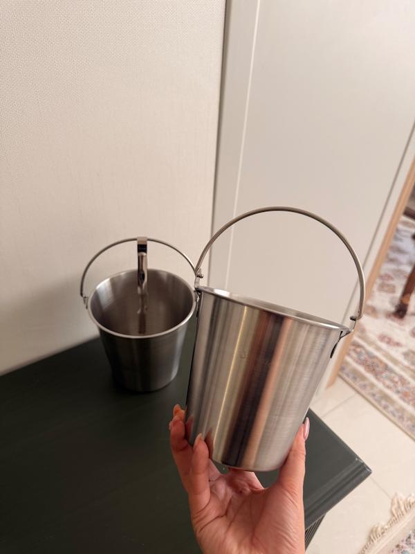 سطل استیل نقره ای یونیک پلاس