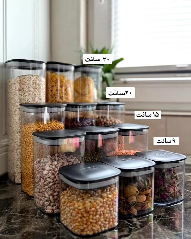 بانکه های حبوبات درب مشکی کلیز