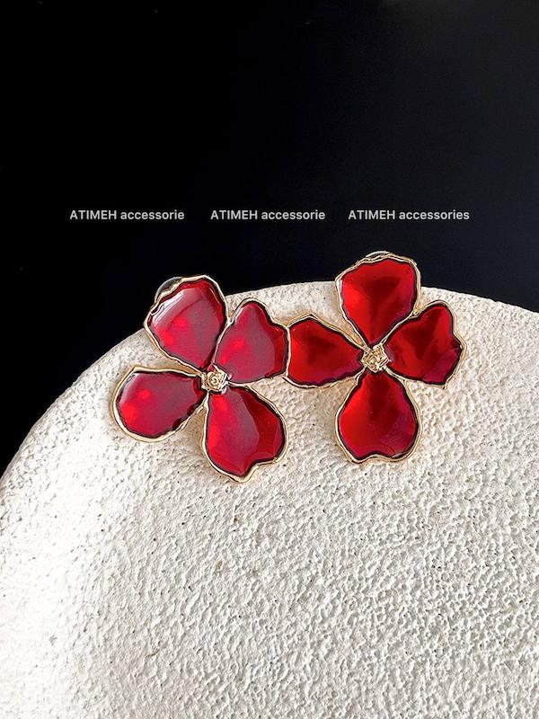 گوشواره زنانه قرمز 