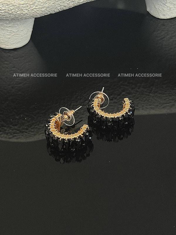 گوشواره کریستالی مشکی 