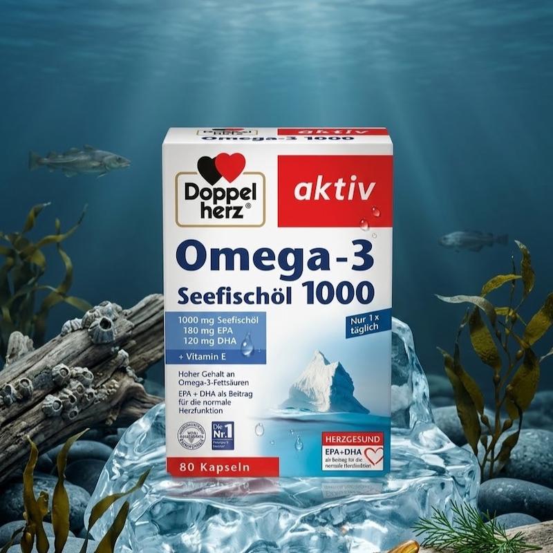کپسول امگا 3 Doppelherz aktiv Omega-3 Seefischöl 1000