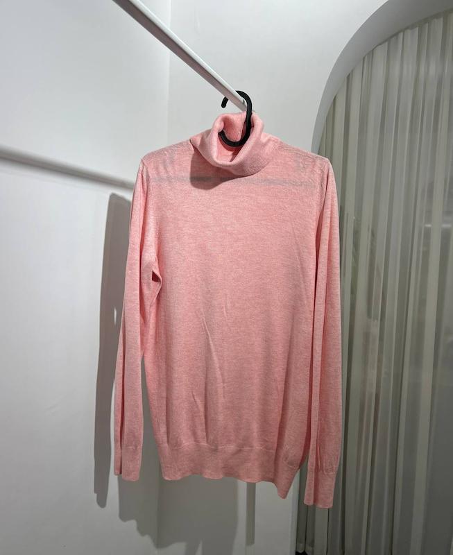 بافت یقه اسکی صورتی