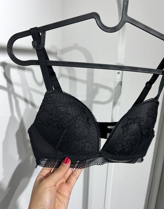 سوتین جکدار مشکی دانتل زنانه H&M