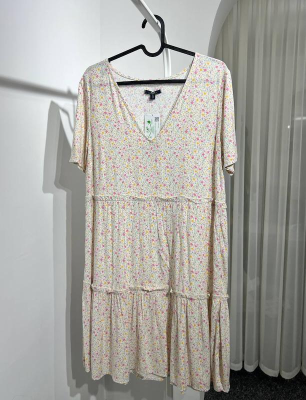 پیراهن نخی گلدار