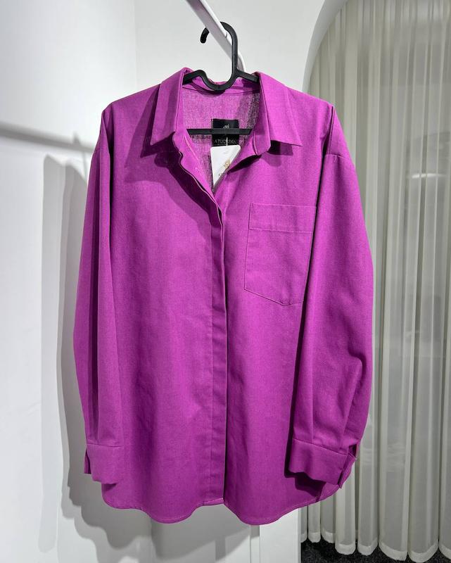 شومیز لینن کره بنفش