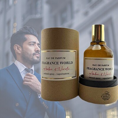 ادکلن فراگرنس ورد مدل امبر اند نرولی ۸۰ میل رایحه زلینسکی اند روزن fragrance world amber & neroli