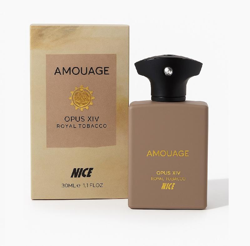 عطر و ادکلن ادوپرفیوم نایس Nice مدل آمواج اوپوس 14 رویال توباکو Amouage Opus XIV Royal Tobacco حجم 30 میلی لیتر طرح مارک
