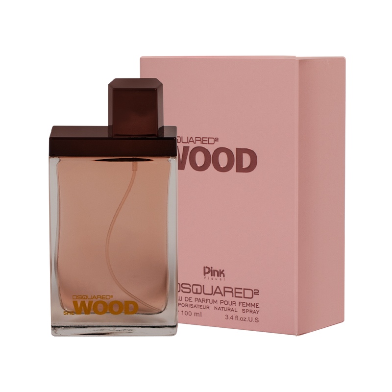 ادوپرفیوم زنانه پینک ویژوآل Pink مدل شی وود She Wood حجم 100 میلی لیتر طرح مارک