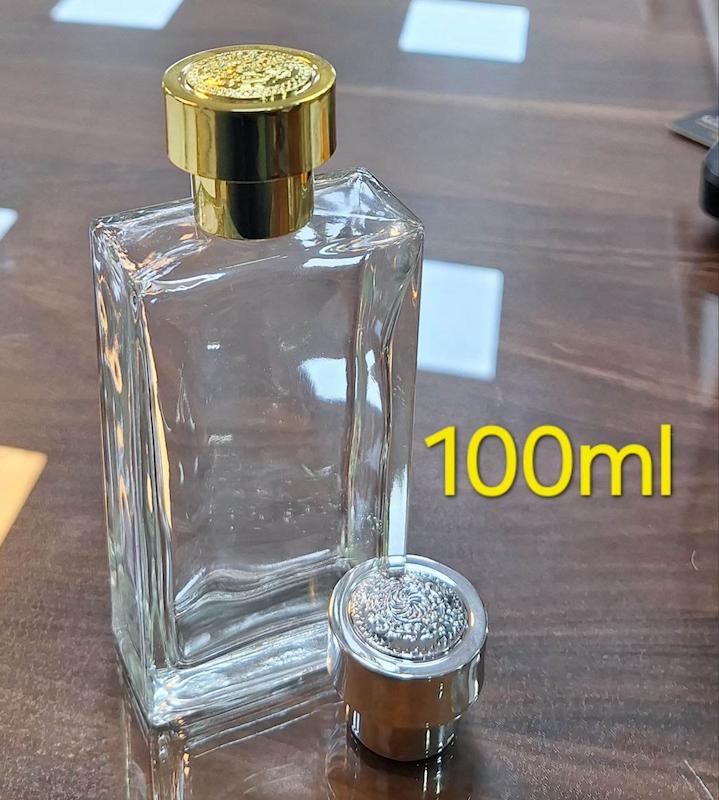 شیشه عطر 100 میل کتابی شفاف ایرانی با درب استوانه ای طرح دار چینی ست کامل