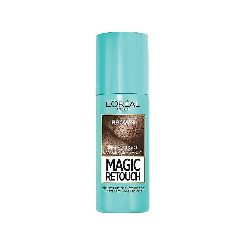 اسپری رنگ (کانسیلر) ریشه مو لورال مدل Magic Retouch | رنگ Brown | حجم ۷۵ میل