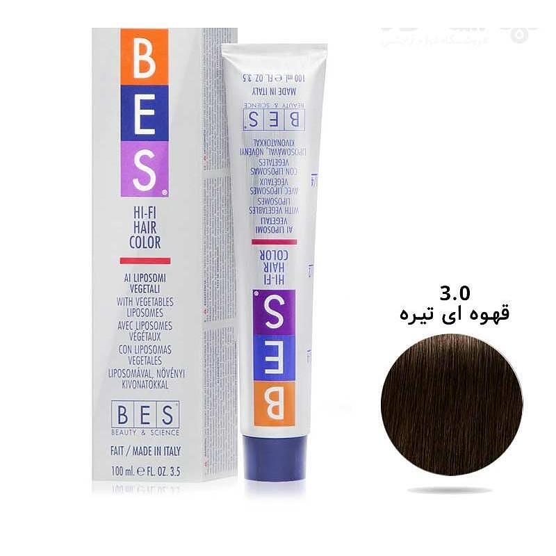 رنگ مو بس ایتالیا (شماره 3 )طبیعی bes hair color BES HI-FI HAIR COLOR