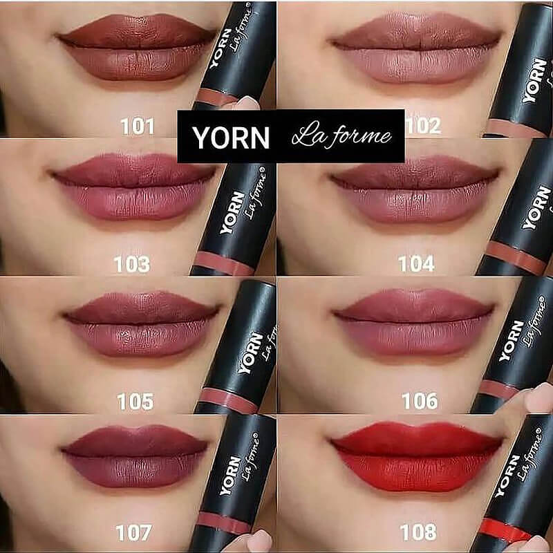 رژلب جامد مات 24 ساعته یورن YORN شماره 107