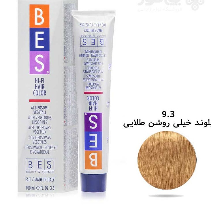 رنگ موی bes ، شماره 9/3 بلوند طلایی خیلی روشن