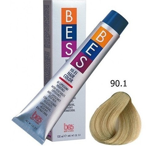 رنگ موی bes ، شماره 90/1 های لایت بلوند خاکستری
