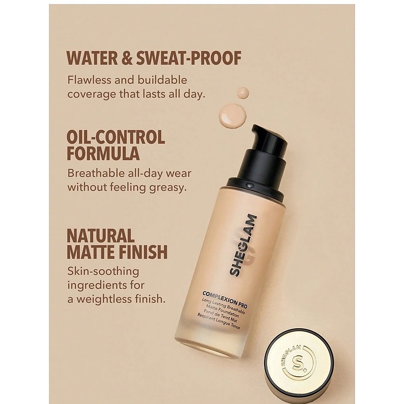 کرم پودر مات شیگلم SHEGLAM مدل COMPLEXION PRO رنگ sand