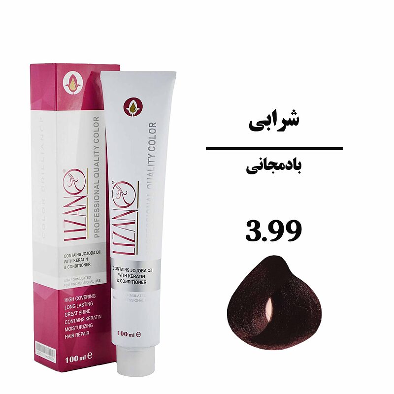 رنگ مو لیزانو شماره 3.99 حجم 100 میلی لیتر رنگ بادمجانی