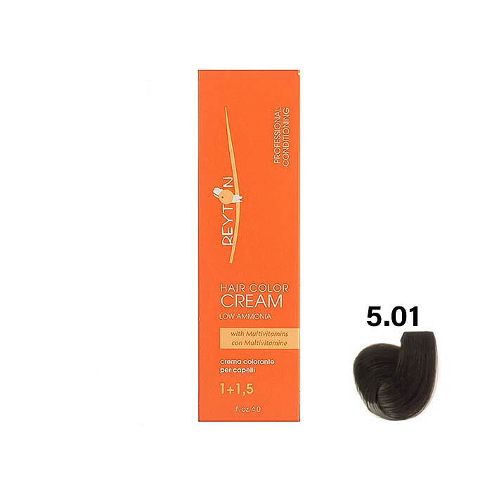 رنگ موی ریتون شماره 5.01 قهوه ای بلوطی روشن خاکستری