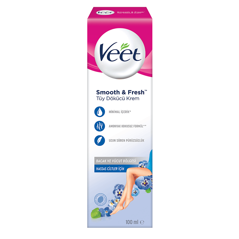 کرم موبر ویت Veet برای پوستهای حساس مدل Smooth & Fresh حجم 100 میلی