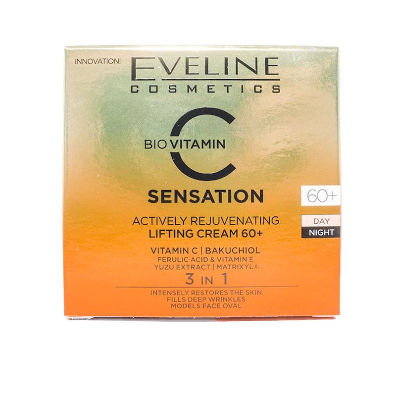 EVELINE BIO VITAMIN C SENSATION ACTIVE REJUVENATING LIFTING CREAM +60 کرم لیفتینگ سفت کننده و ویتامین سی 3 در 1 سنسیشن +60 اولاین