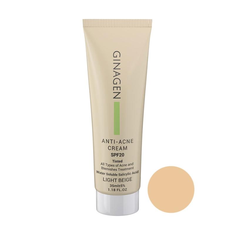 کرم ضد جوش رنگی ژیناژن SPF20 (light Beige)