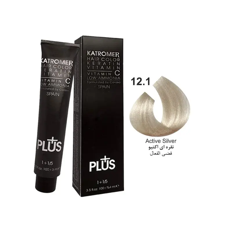 رنگ مو کاترومر شماره 12.1 حجم 100 میلی‌لیتر – نقره ای اکتیو