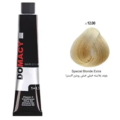 رنگ مو بلوند پلاتینه خیلی خیلی روشن اکسترا دوماسی شماره 12.00 حجم 120 میلی لیتر