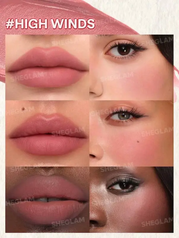 رژلب و رژگونه مایع شیگلم مدل Air Plush Lip & cheek Cream رنگ high winds