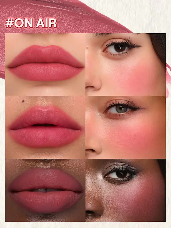 رژلب و رژگونه مایع شیگلم مدل Air Plush Lip & cheek Cream رنگ On Air