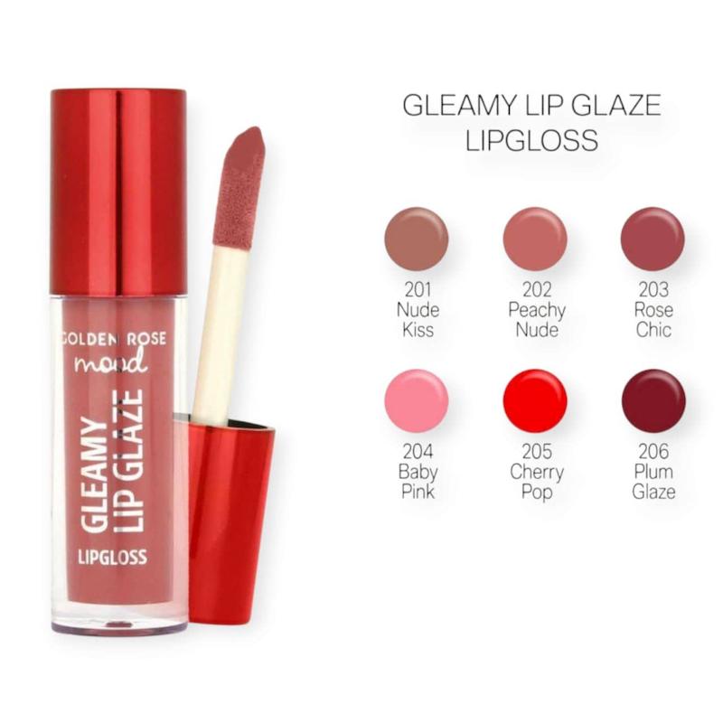 رژ لب مایع گلیمی لیپ گلیز مود گلدن‌رز GOLDEN ROSE مدل Gleamy Lip Glaze mood شماره 203