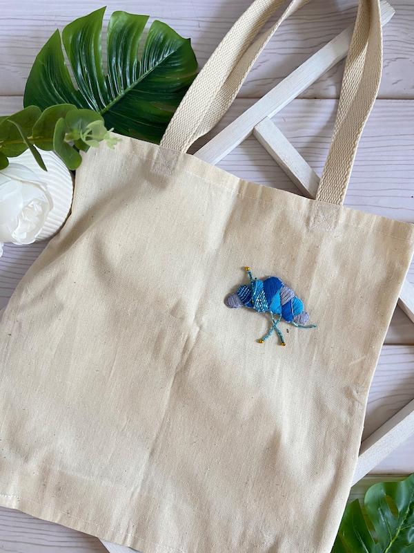 توت بگ (Tote Bag) پارچه‌ای سبک با پیکسل جواهردوزی فانتزی | تتبگ خاص و شیک
