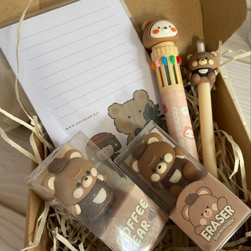 باکس هدیه – عاطاباکس نازگل مدل خرس قهوه‌ای | هدیه دخترانه فانتزی زیر ۵۰۰ تومن