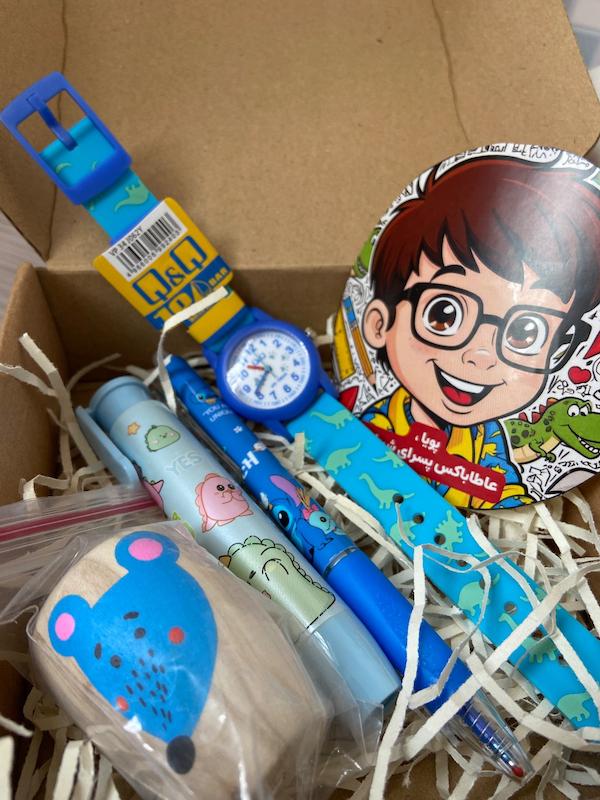 عاطاباکس پویا مدل آبی – باکس هدیه پسرانه جذاب 🎁