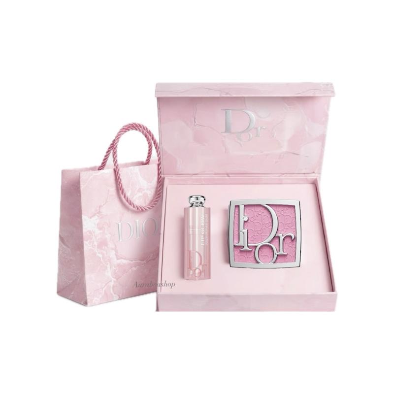 پک رژگونه و لیپ بالم دیور صورتی | Dior Makeup Set