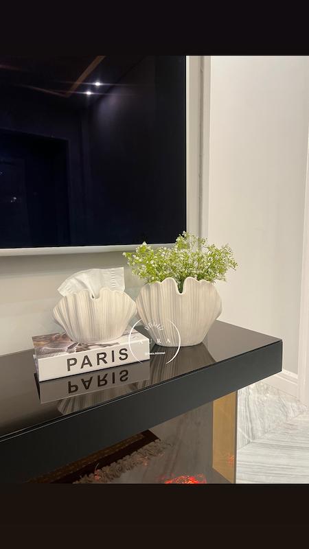 ست گلدان و جادستمالی صدف