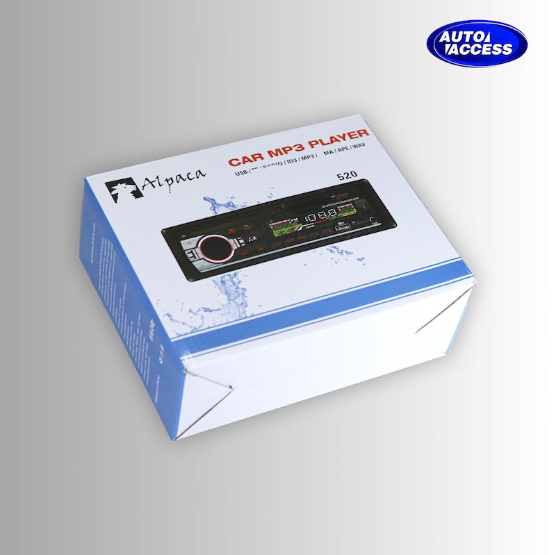 پخش خودرو ALPACA Car MP3 Player با آیسی بزرگ  دستگاه Car MP3 Player ALPACA – نمای جلو  پخش ALPACA مجهز به بلوتوث و ۴ خروجی  سیستم صوتی خودرو ALPACA با کیفیت بالا – اتواکسس  Car MP3 Player ALPACA برای خودرو با طراحی مدرن