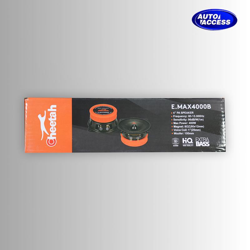 میدرنج ۴ اینچ چیتا مدل E.MAX4000B  اسپیکر میدرنج چیتا ۴۰۰ وات ۴ اینچ  میدرنج حرفه‌ای چیتا برای خودرو  بلندگو میدرنج چیتا مدل E.MAX4000B  میدرنج خودرو برند چیتا با کیفیت بالا