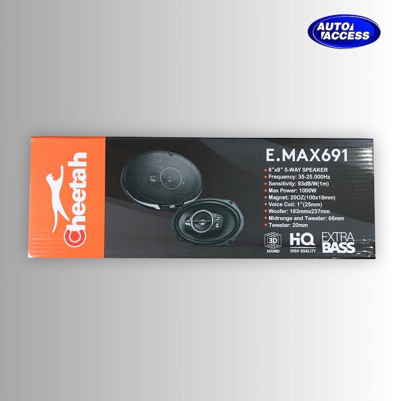 باند بیضی چیتا E.MAX 691 سایز ۶×۹ اینچ  بلندگو خودرو Cheetah E.MAX 691  باند ۸۴۰ وات RMS چیتا مدل E.MAX 691  باند ۱۰۰۰ وات Peak Power چیتا E.MAX 691  اسپیکر خودرو چیتا E.MAX 691 با 3D SOUND و EXTRA BASS